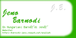 jeno barnodi business card